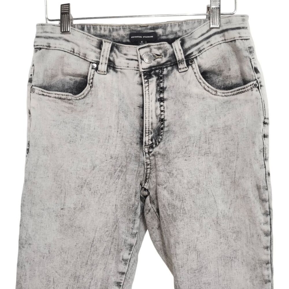 Universal Standard Seine Gray Acid Wash Stretch Skinny Ankle Crop Jeans Sz 4 - Picture 2 of 6